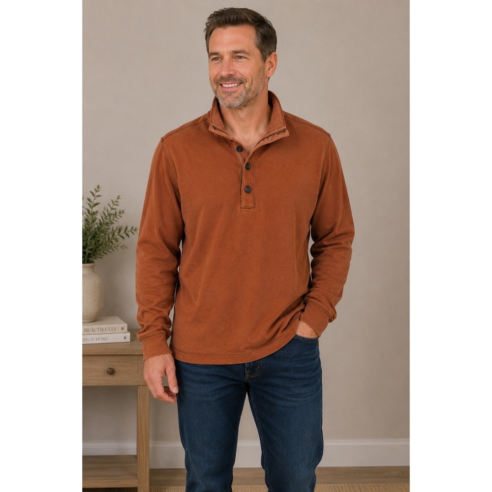 Banana Republic 1/4 Zip Button Pullover Mens L Fall Color Woodsman Outdoors